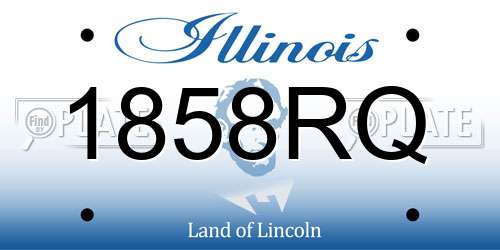 1858RQ Illinois License Plate