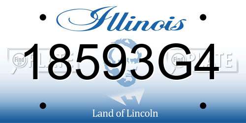 18593G4 Illinois License Plate