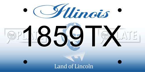 1859TX Illinois License Plate