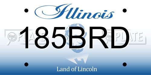 185BRD Illinois License Plate