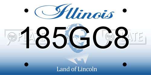 185GC8 Illinois License Plate