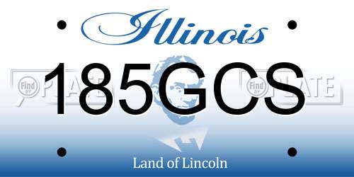 185GCS Illinois License Plate