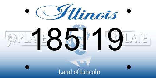 185I19 Illinois License Plate