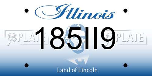 185II9 Illinois License Plate