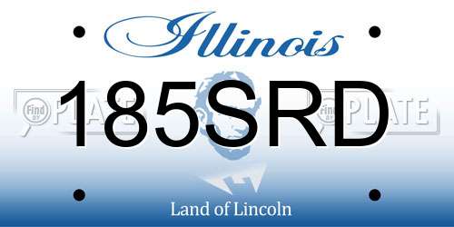 185SRD Illinois License Plate