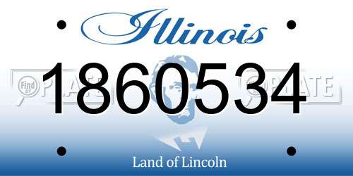 1860534 Illinois License Plate
