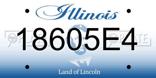 18605E4 Illinois License Plate