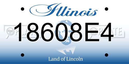 18608E4 Illinois License Plate