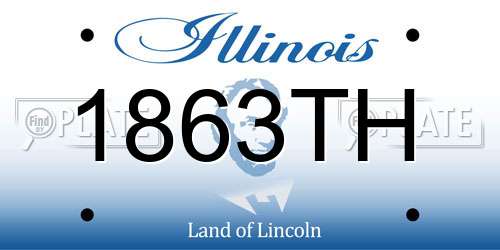 1863TH Illinois License Plate