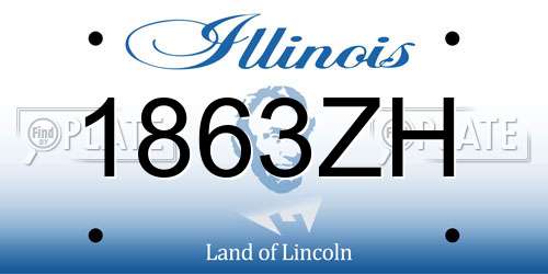 1863ZH Illinois License Plate