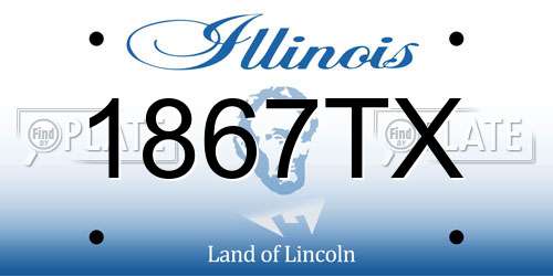 1867TX Illinois License Plate