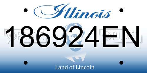 186924EN Illinois License Plate
