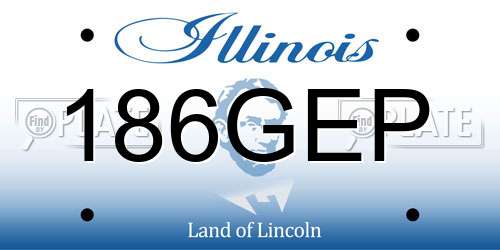 186GEP Illinois License Plate