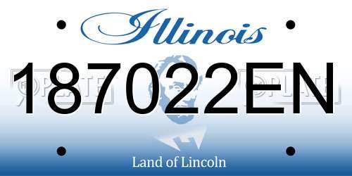 187022EN Illinois License Plate