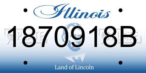 1870918B Illinois License Plate
