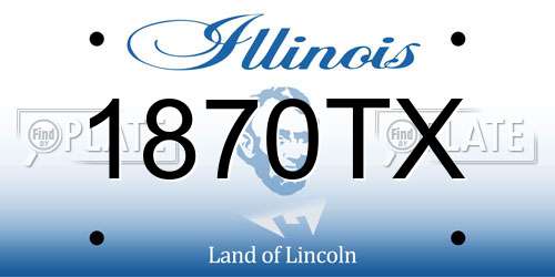 1870TX Illinois License Plate