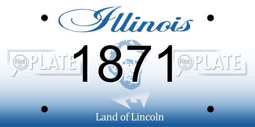 1871 Illinois License Plate