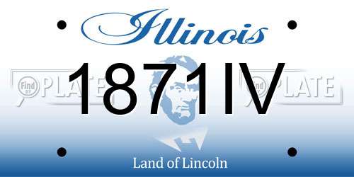 1871IV Illinois License Plate
