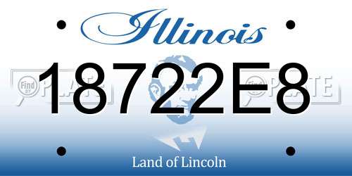 18722E8 Illinois License Plate