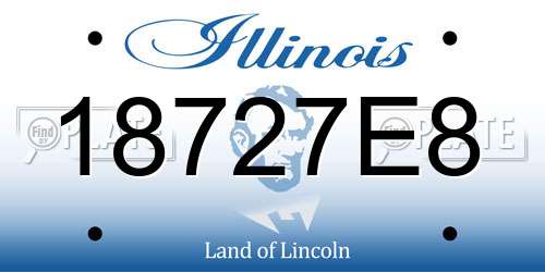 18727E8 Illinois License Plate