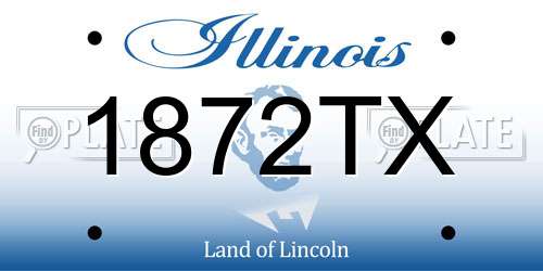 1872TX Illinois License Plate
