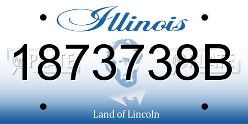 1873738B Illinois License Plate