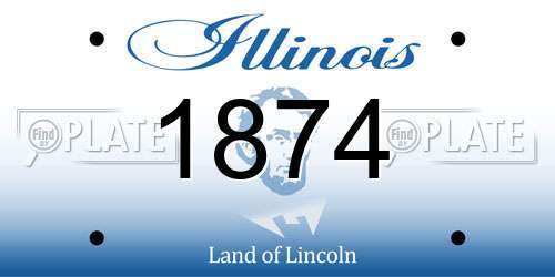 1874 Illinois License Plate