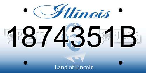 1874351B Illinois License Plate