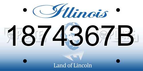 1874367B Illinois License Plate