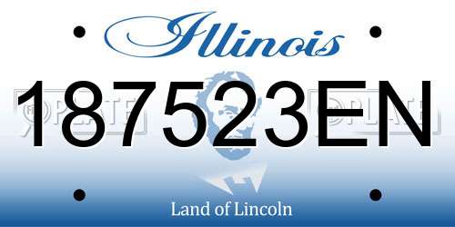 187523EN Illinois License Plate