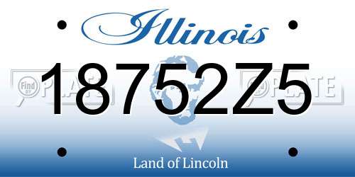 18752Z5 Illinois License Plate