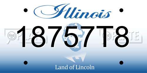 18757T8 Illinois License Plate