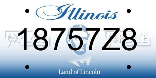 18757Z8 Illinois License Plate
