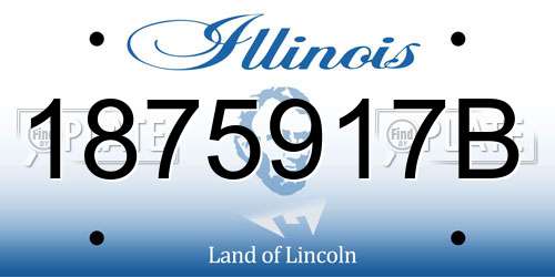 1875917B Illinois License Plate