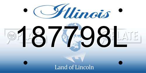 187798L Illinois License Plate