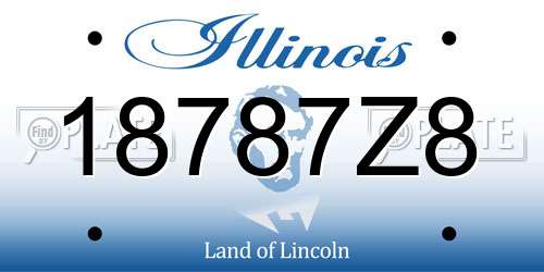 18787Z8 Illinois License Plate