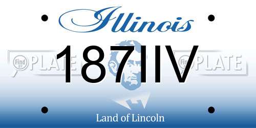 187IIV Illinois License Plate