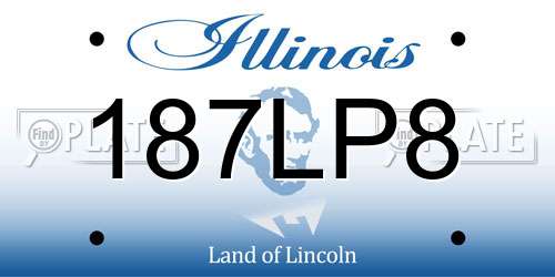 187LP8 Illinois License Plate