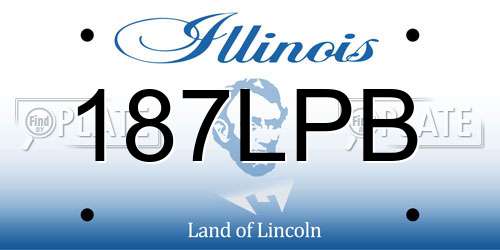 187LPB Illinois License Plate