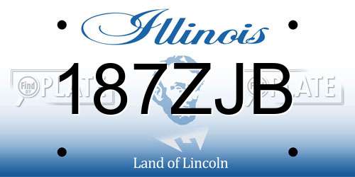 187ZJB Illinois License Plate
