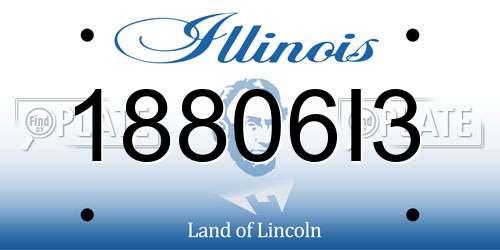 18806I3 Illinois License Plate