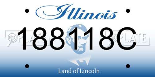 188118C Illinois License Plate