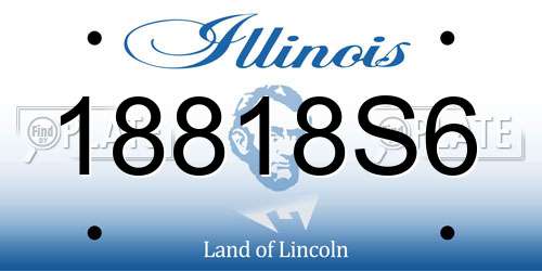 18818S6 Illinois License Plate