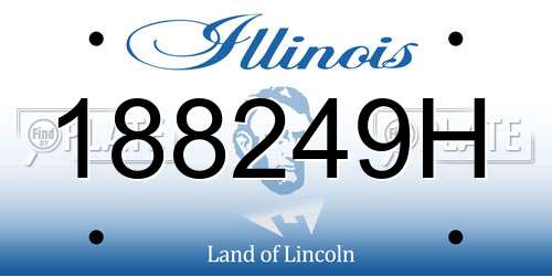 188249H Illinois License Plate