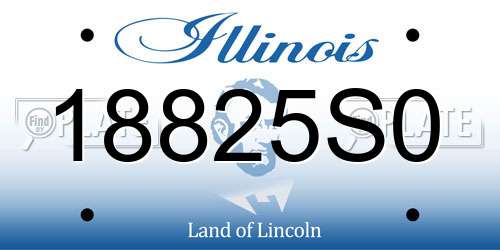 18825S0 Illinois License Plate