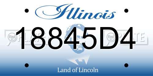 18845D4 Illinois License Plate
