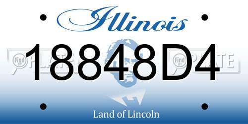 18848D4 Illinois License Plate