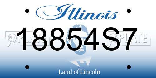 18854S7 Illinois License Plate