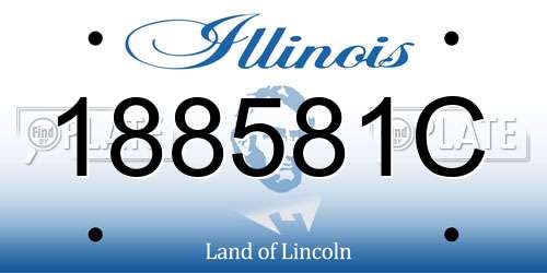 188581C Illinois License Plate
