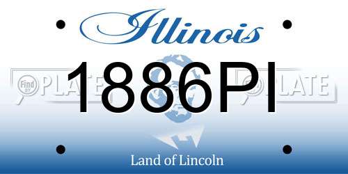 1886PI Illinois License Plate